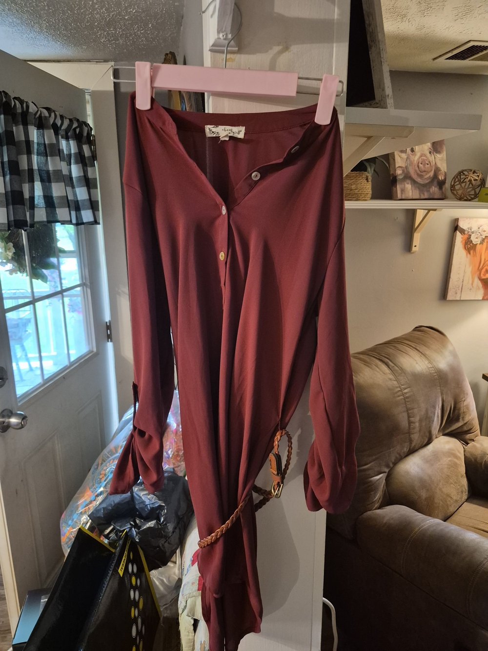About A Girl Women’s Burgundy Jumpsuit - Unbranded